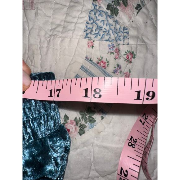 ALAMOUR THE LABEL AUSTRALIA TEAL CRUSHED VELVET PALAZZO PANTS S - Picture 6 of 10